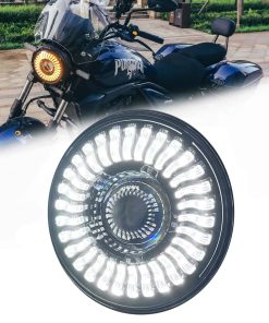 HARPUOU Faro Led de 7 pulgadas para Motocicleta con Halo de