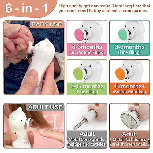 Cortauñas Eléctrico Haakaa para Bebés con Luz LED - - Imagen 3