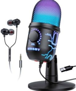 Micrófono USB MRSDY para PC, Mac, PS4, PS5, Micrófono de