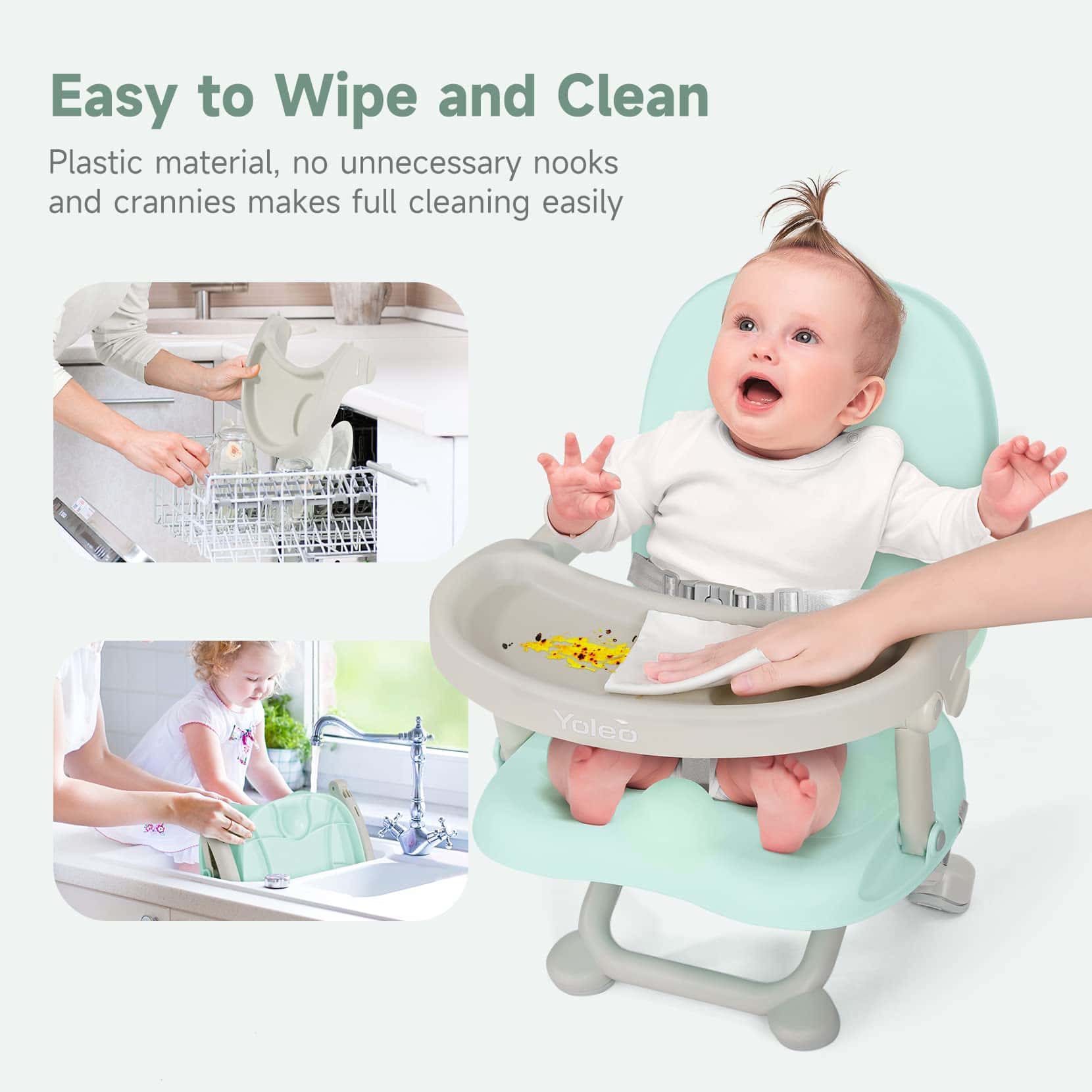 Asiento elevador para silla alta para bebé YOLEO para mesa - Imagen 5