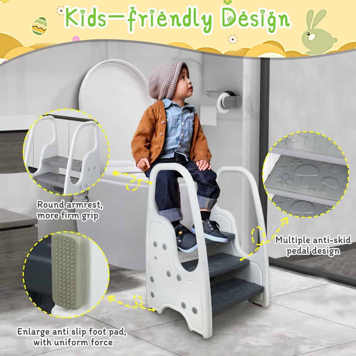 Taburete Escalonado para Niños en el Baño Lavabo Taburete - Imagen 5