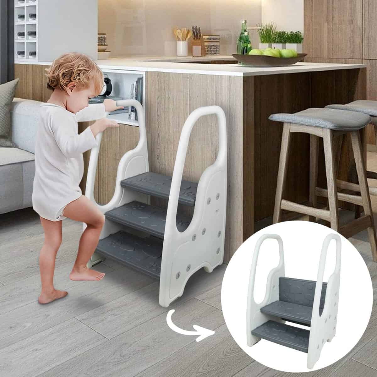 Taburete Escalonado para Niños en el Baño Lavabo Taburete
