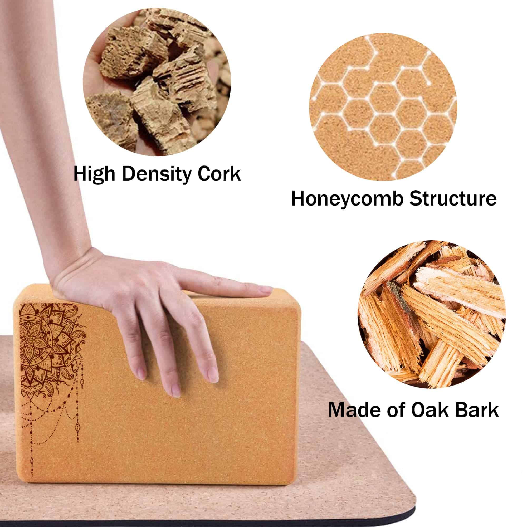Bloques de Yoga de Corcho KRIXAM, Superficie -Marrón - Imagen 3