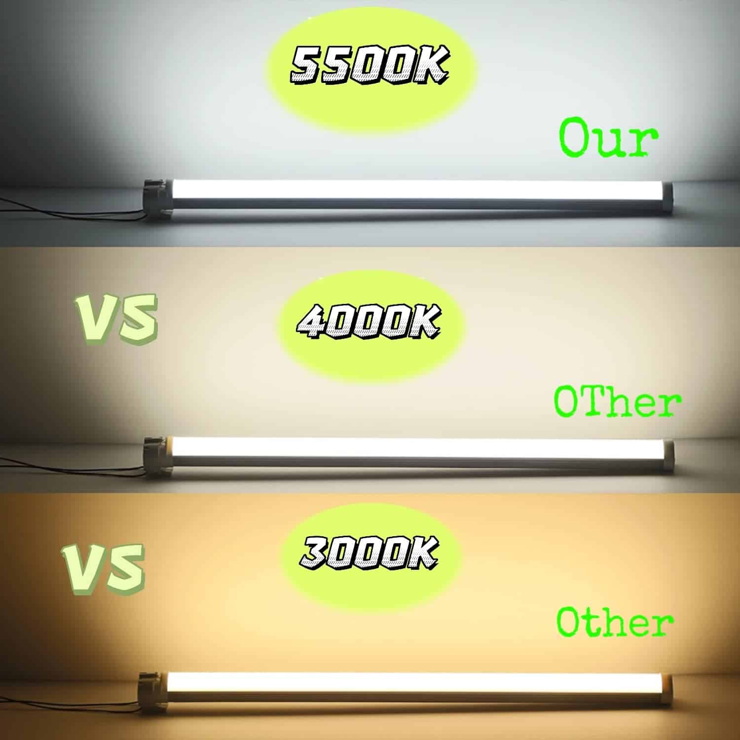 2PCS Tubo de luz LED F15T8 WYZM, 120V, 7W, 18" de longitud, - Imagen 4