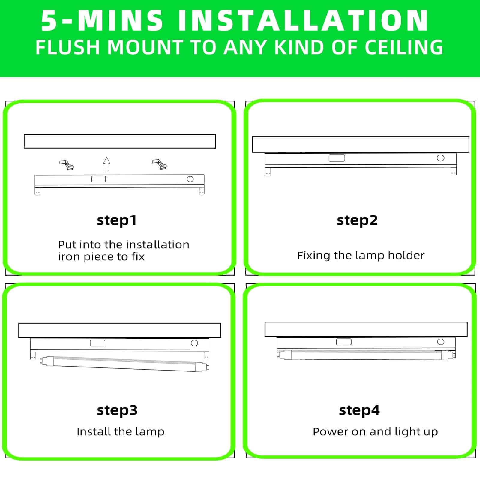 2PCS Tubo de luz LED F15T8 WYZM, 120V, 7W, 18" de longitud, - Imagen 6