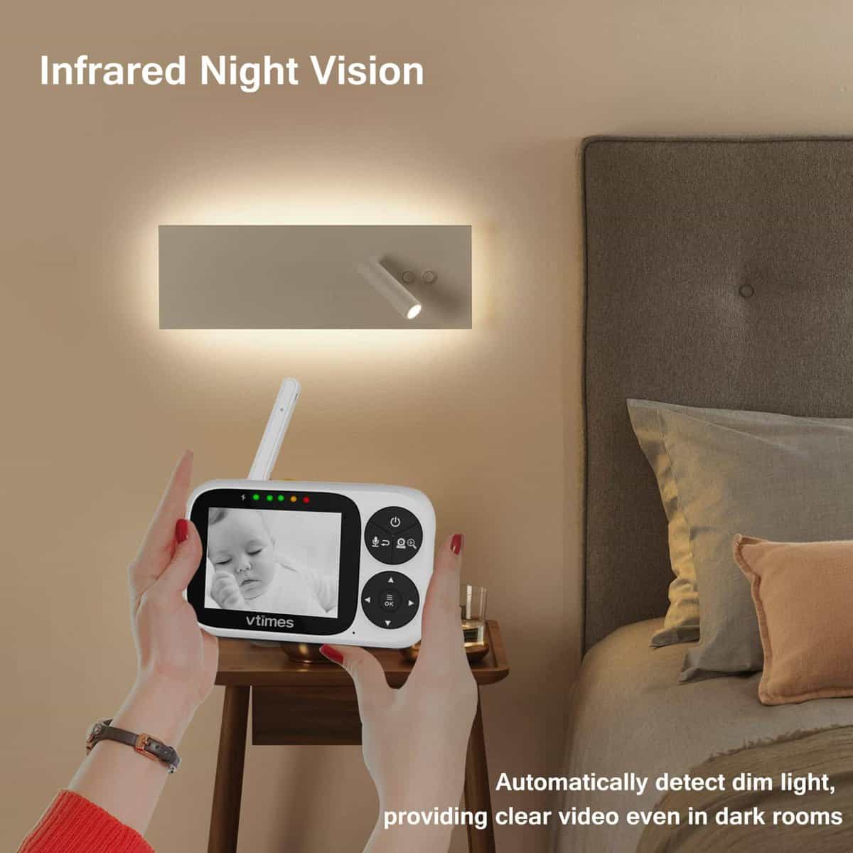 Monitor de bebé VTimes con cámara y audio, -o/mascota - Imagen 6