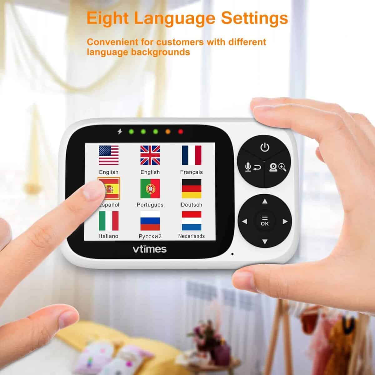 Monitor de bebé VTimes con cámara y audio, -o/mascota - Imagen 9