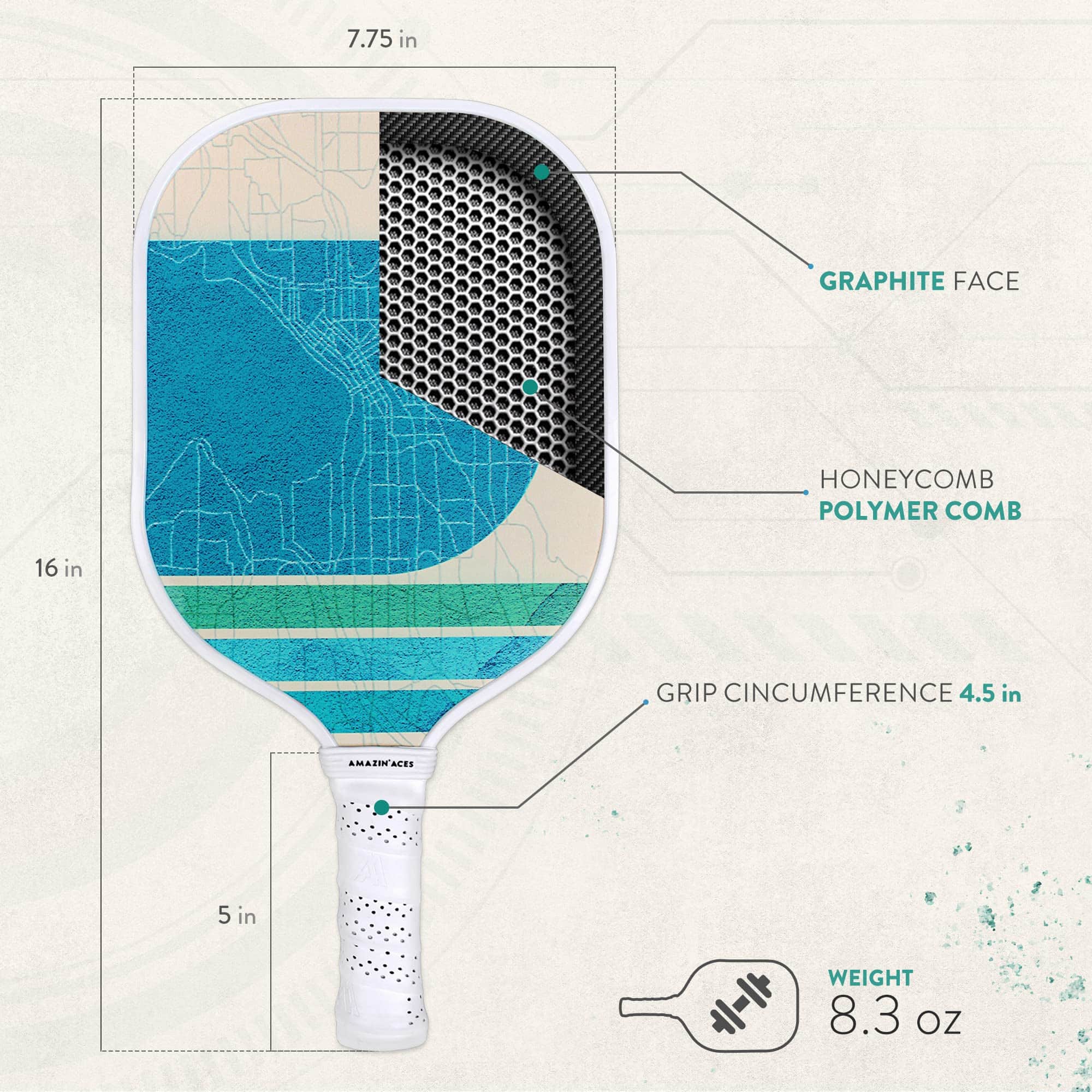 Paletas de Pickleball Amazin' Aces City Series - Paleta de - Imagen 4