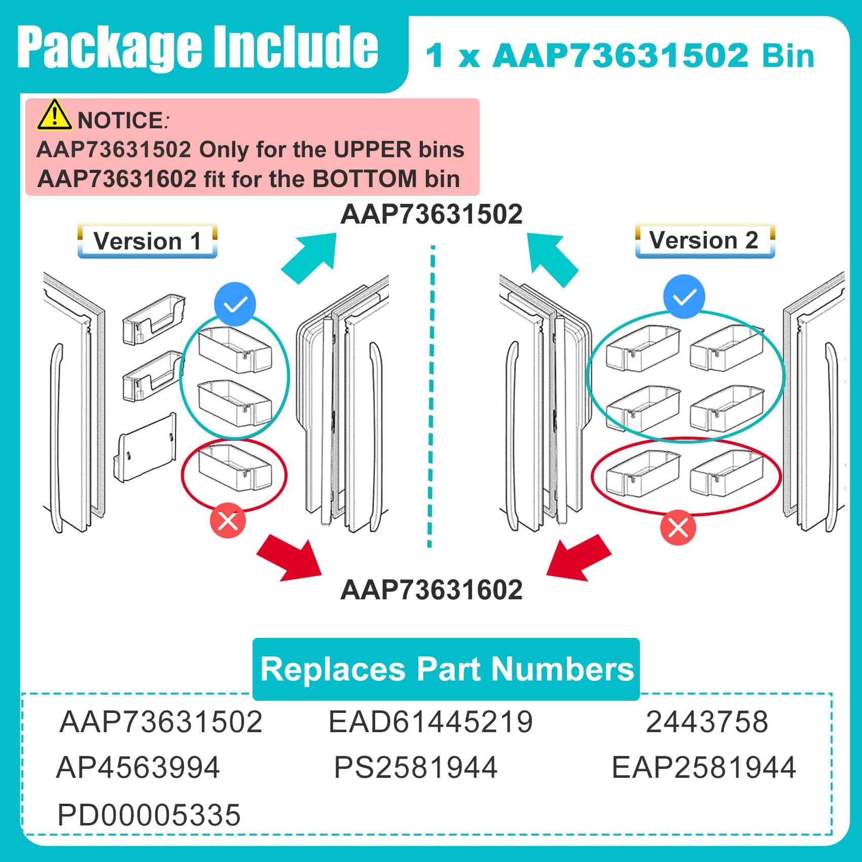 AAP73631502 Canasta de estante de puerta de refrigerador - Imagen 4