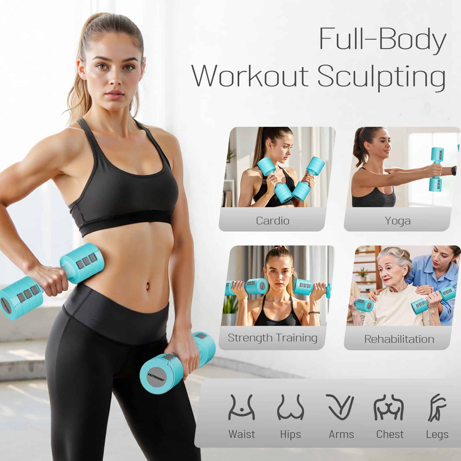 Juego de Mancuernas Ajustables EAST MOUNT de 5 lb Set de 2 - Imagen 8