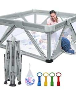 Corralito para Bebés Plegable, Heyo.Ja -Gris Frío