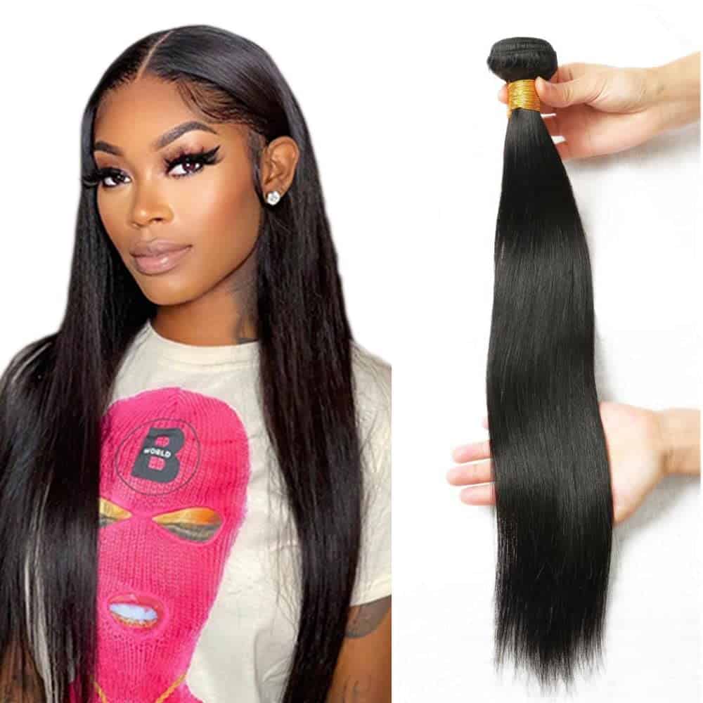 Paquete de Extensiones de Cabello Recto Negro Natural 100%