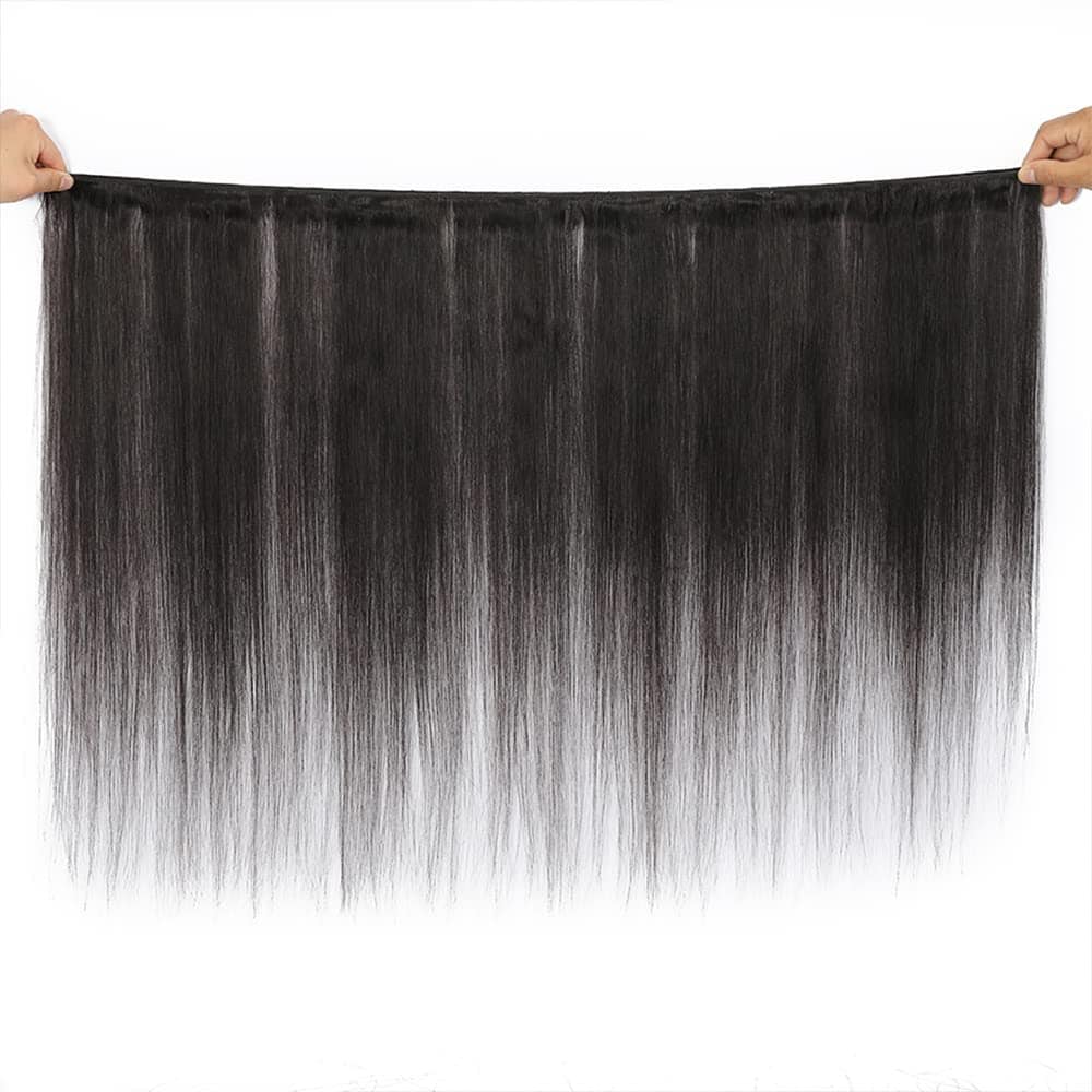 Paquete de Extensiones de Cabello Humano Liso Natural Negro - Imagen 7