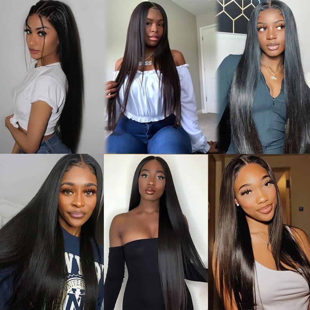 Paquete de Extensiones de Cabello Humano Liso Natural Negro - Imagen 8