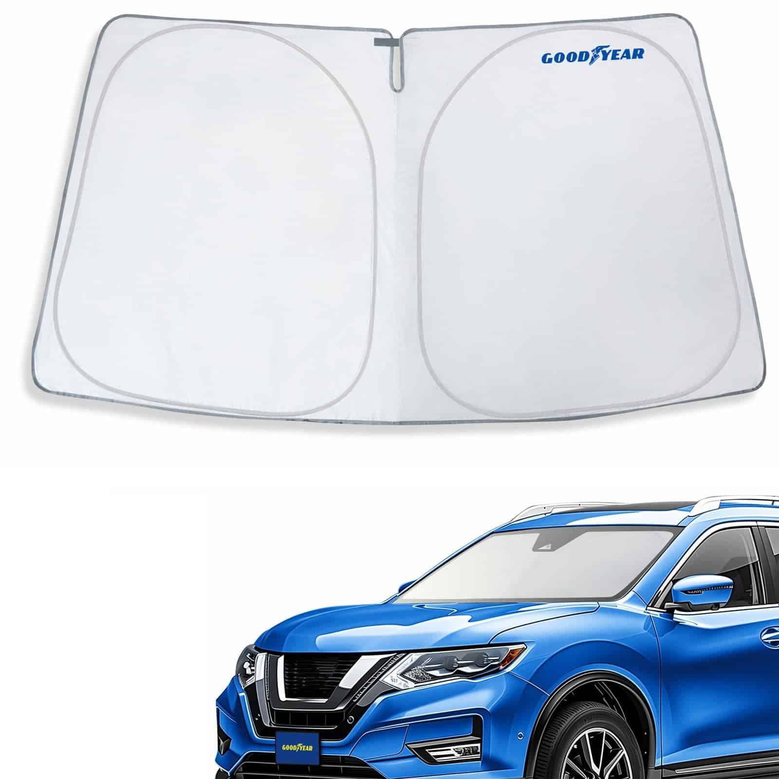 Protector Solar Plegable para Parabrisas -Negro-Plateado