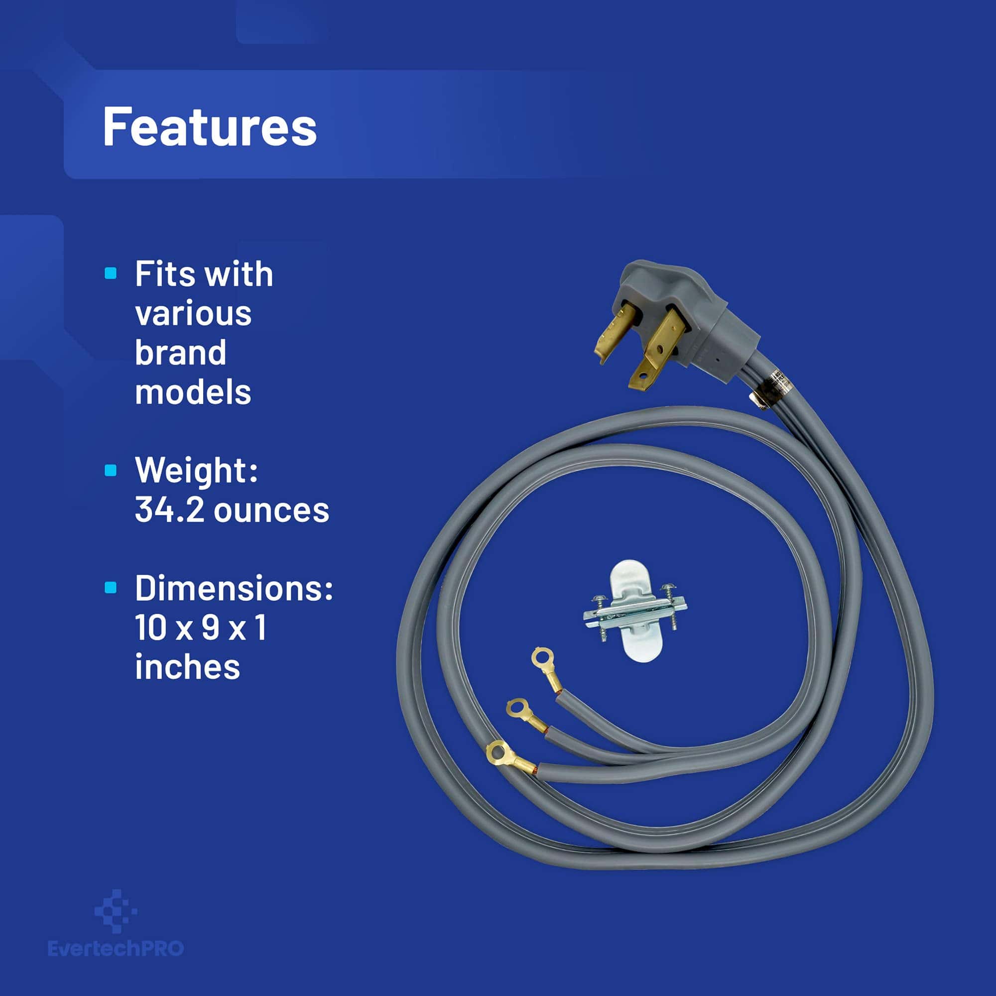 Cable de corriente para secadora EvertechPRO 57000 de 3 - Imagen 5