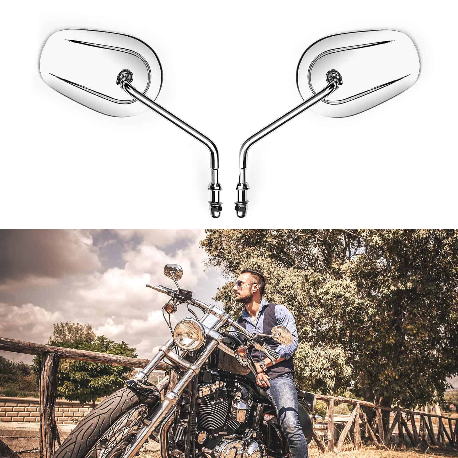 Espejos Retrovisores WTZMOTO para Harley Davidson-M8