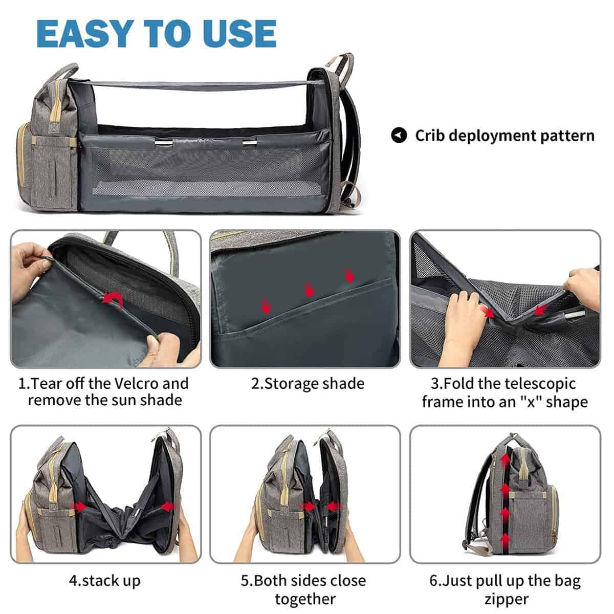 Mochila de Pañales SALIFA con Estación de Cambio, Bolsa de - Imagen 7