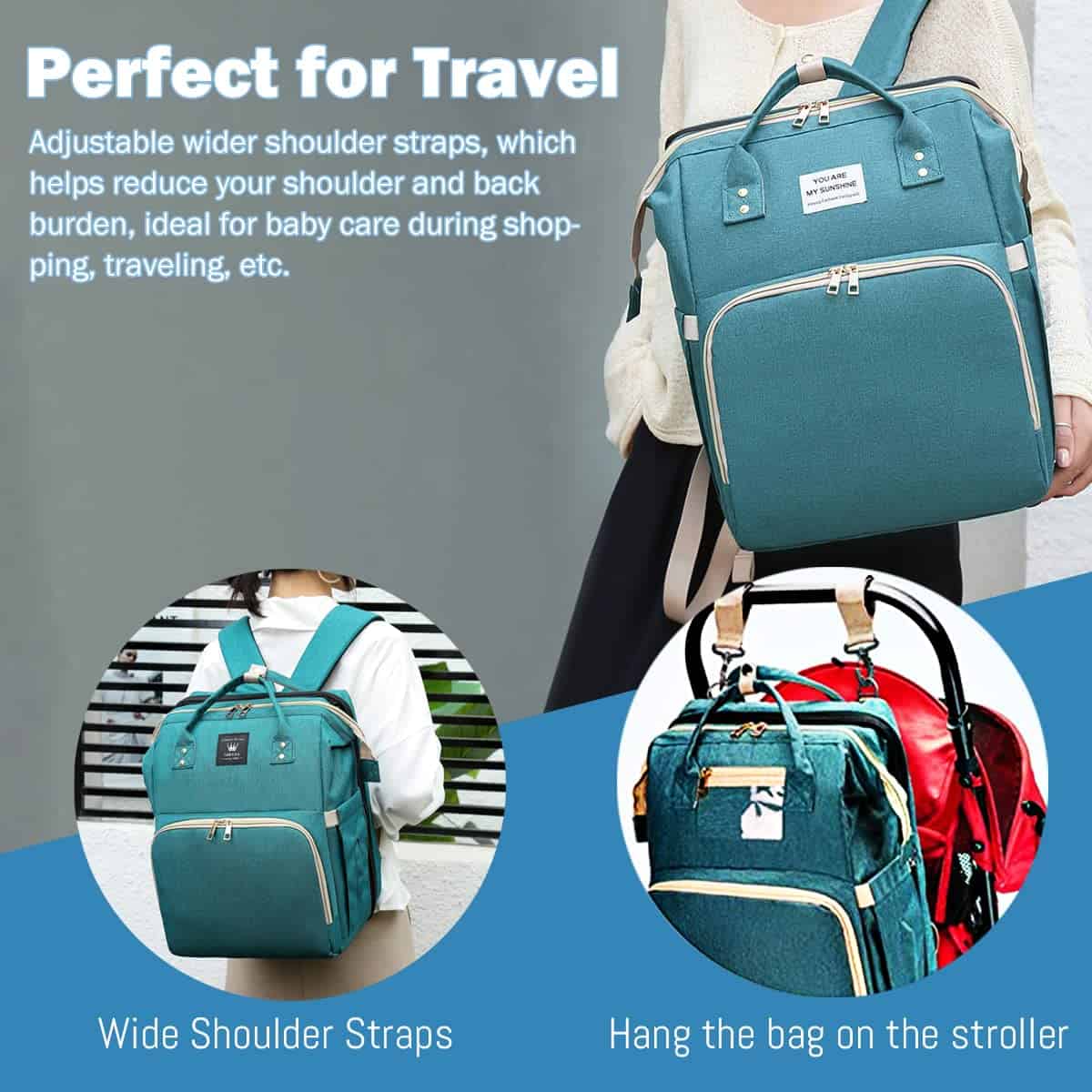 Bolso cambiador SALIFA con estación de cambio, bolsas de - Imagen 5