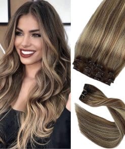 Valiilo Extensiones de Cabello Humano con Clip Reflejos