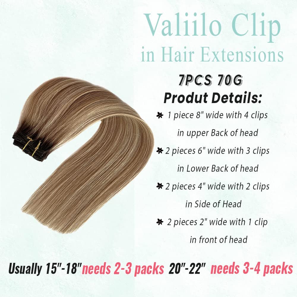 Extensiones de Cabello Clip Real de Cabello Humano 7 Pzas. - Imagen 6