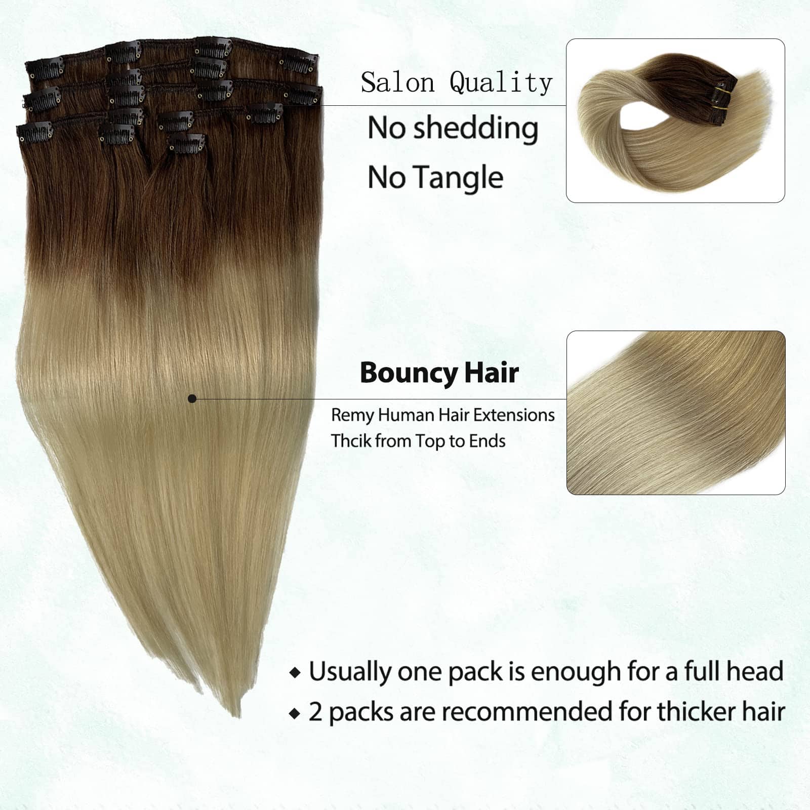 Extensiones de Cabello de Clip Valiilo en Cabello Humano 20 - Imagen 5