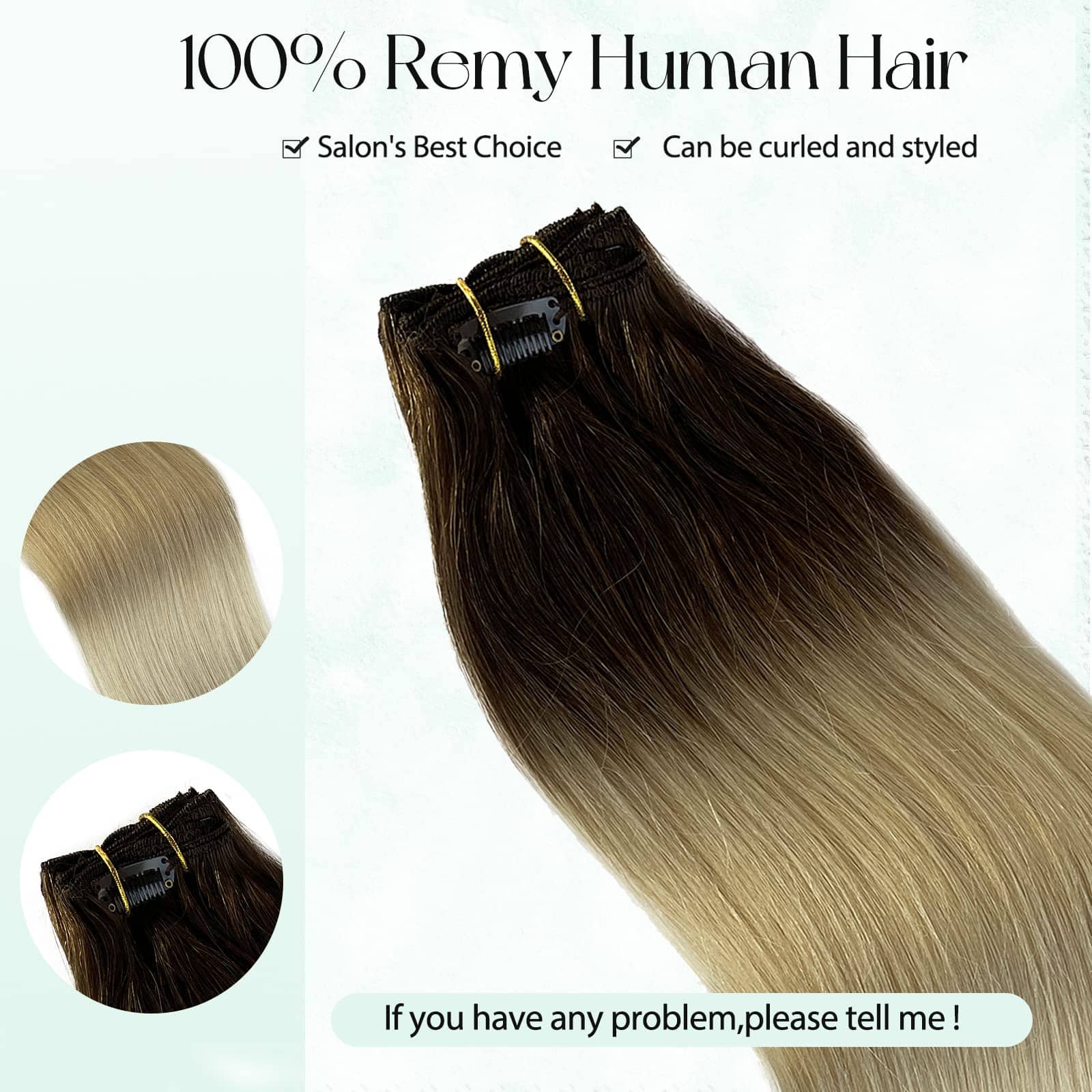 Extensiones de Cabello de Clip Valiilo en Cabello Humano 20 - Imagen 6