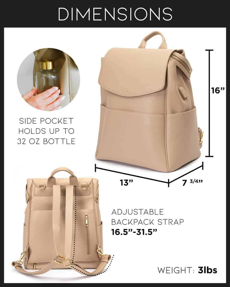 Mochila de Pañales de Cuero MIA + SOPHIA -Beige Olivia - Imagen 9