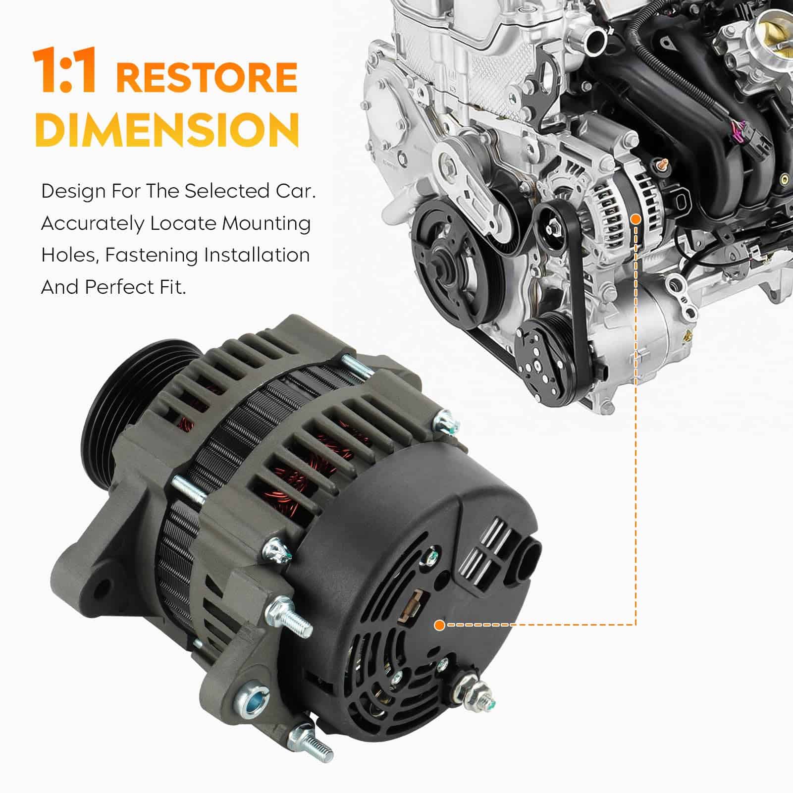 Alternador para Mercruiser Modelo 350 Mag MPI, 4.3L EFI, - Imagen 4