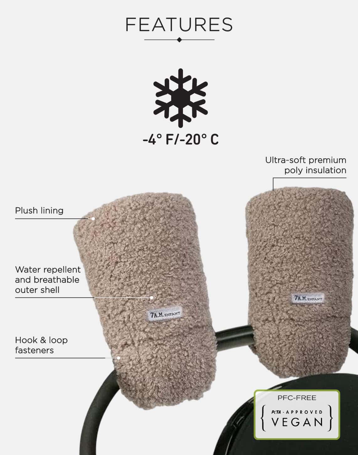 Manoplas para cochecito 7AM Enfant Stroller Warmmuffs - - Imagen 4
