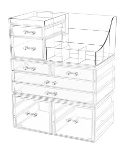 Organizador de Maquillaje de Acrílico Cq para Baño y