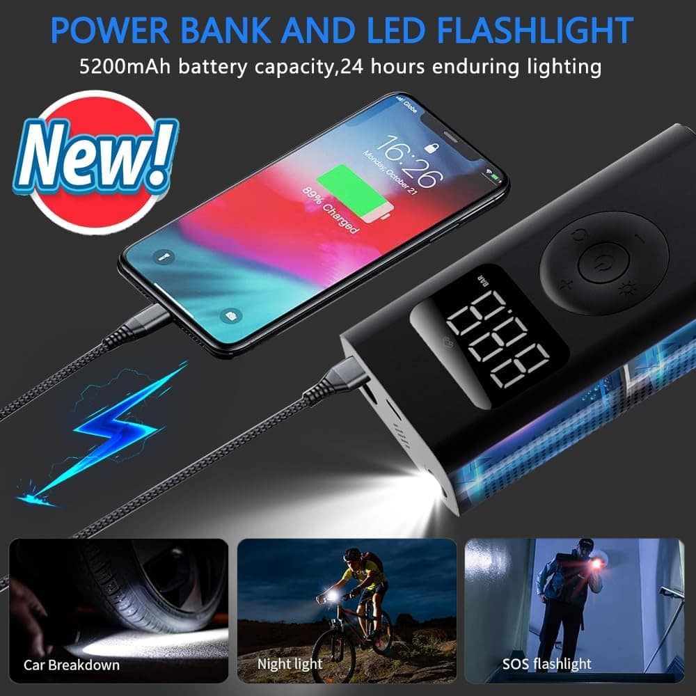 Inflador de neumáticos para automóvil, compresor de aire - Imagen 6