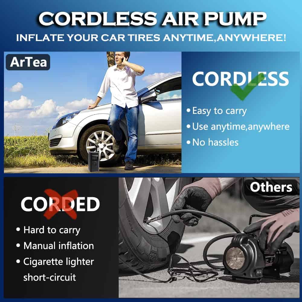 Inflador de neumáticos para automóvil, compresor de aire - Imagen 4