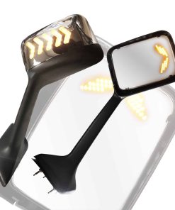 Par de espejos cromados para capó de camión QSC Truck Parts