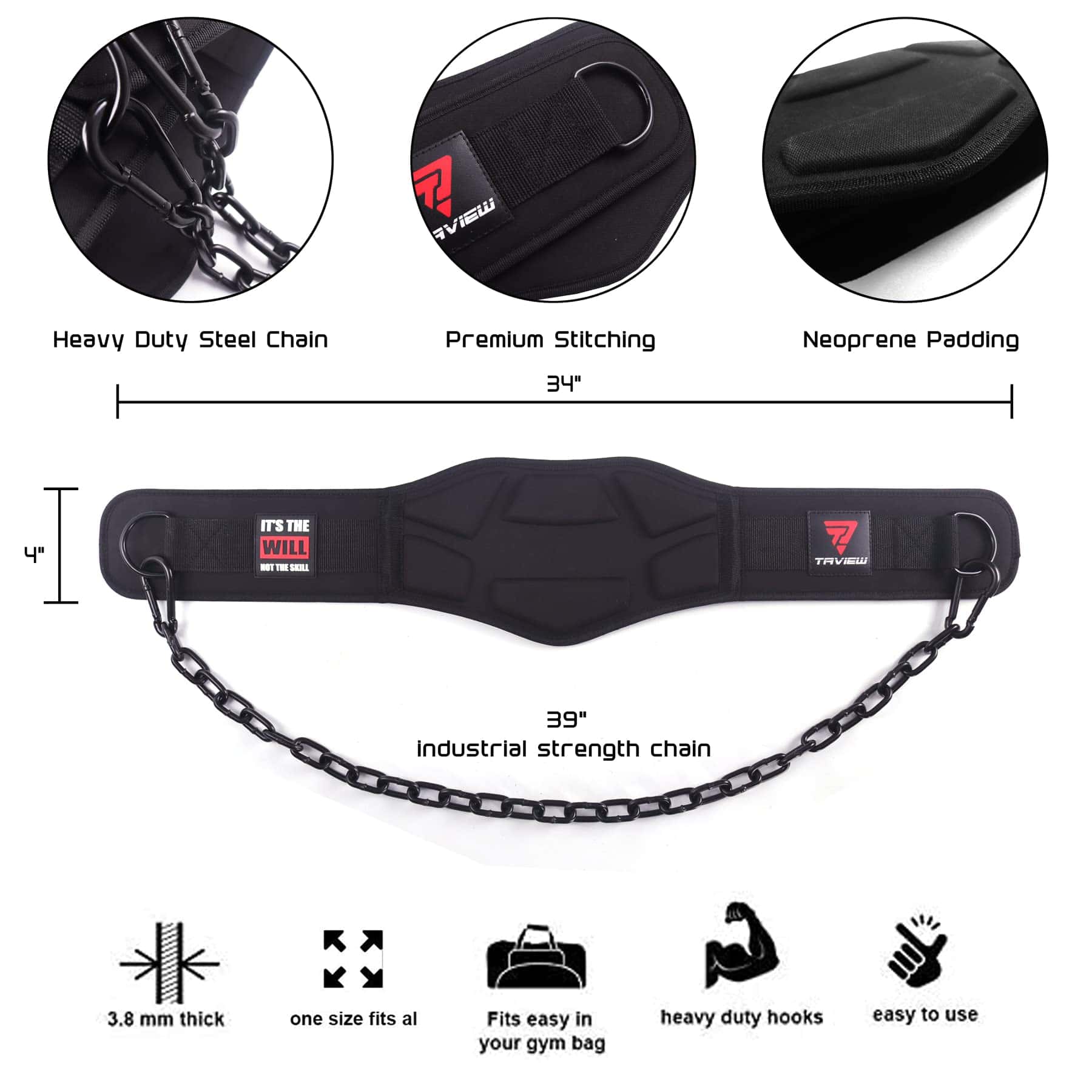 Cinturón de Lastre Resistente con Cadena y Peso para - Imagen 3