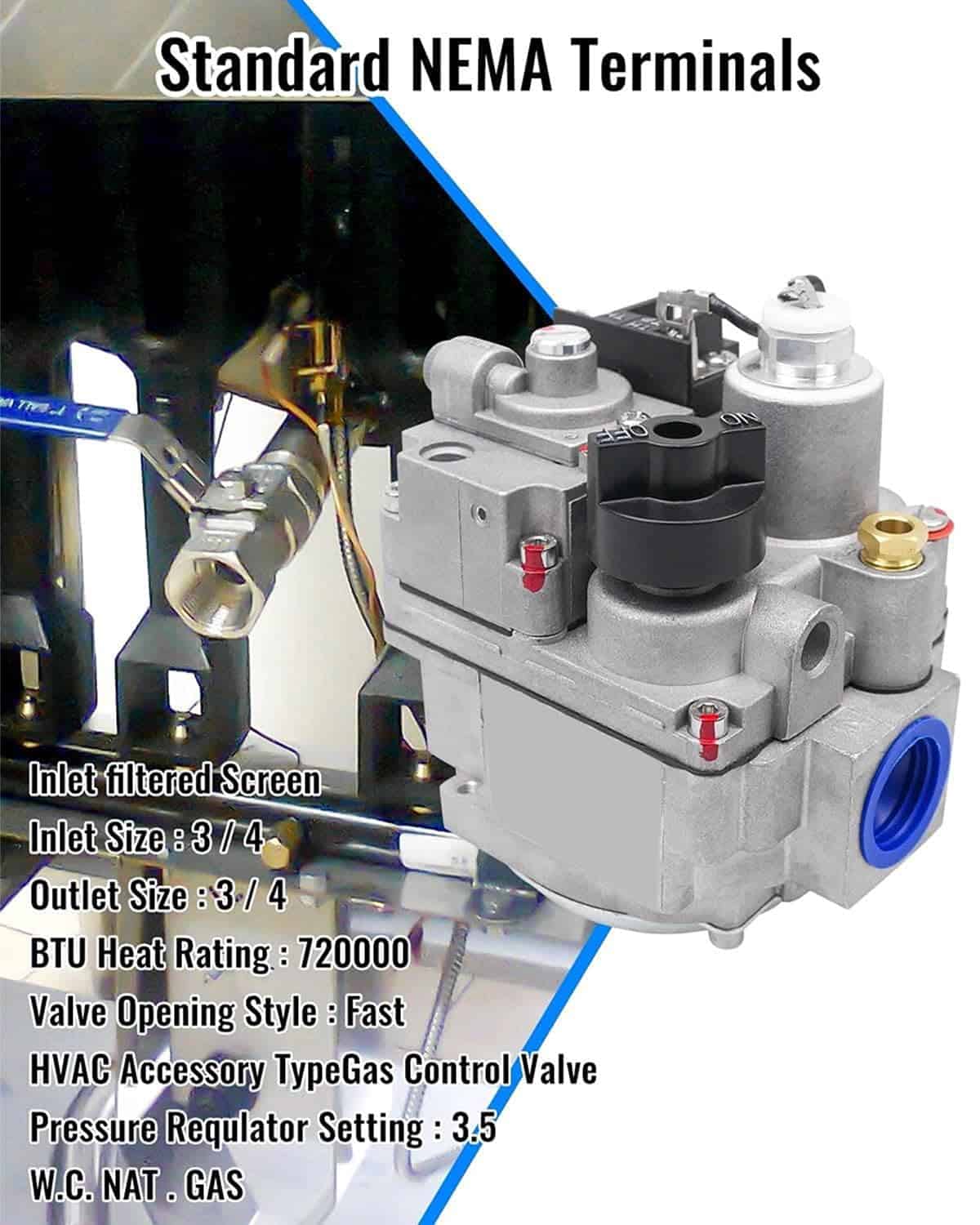 Válvula de Gas 700-506 720000 BTU/H Ajuste para Serie - Imagen 4