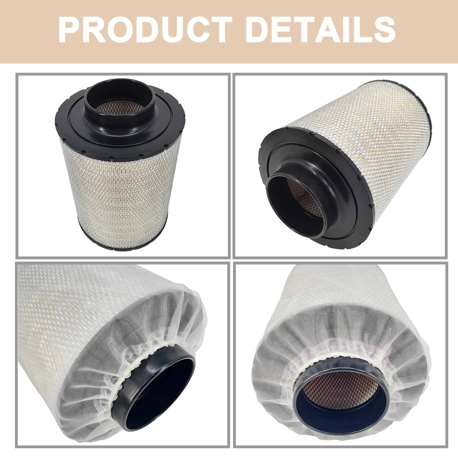 Jvfnxpm 46637 Filtro de aire con funda de prefiltro para - Imagen 6