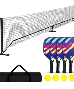 Red portátil de pickleball DULCE DOM y juego de 4 paletas