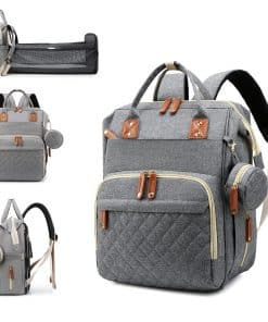 Mochila para Pañales con Estación de Cambio, -Gris