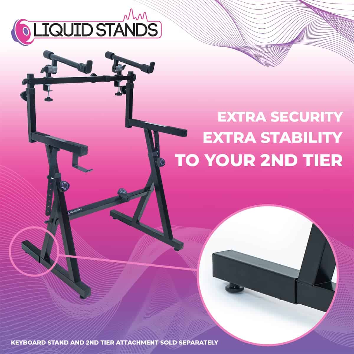 Extensor de Soporte para Piano Liquid Stands para mayor - Imagen 5