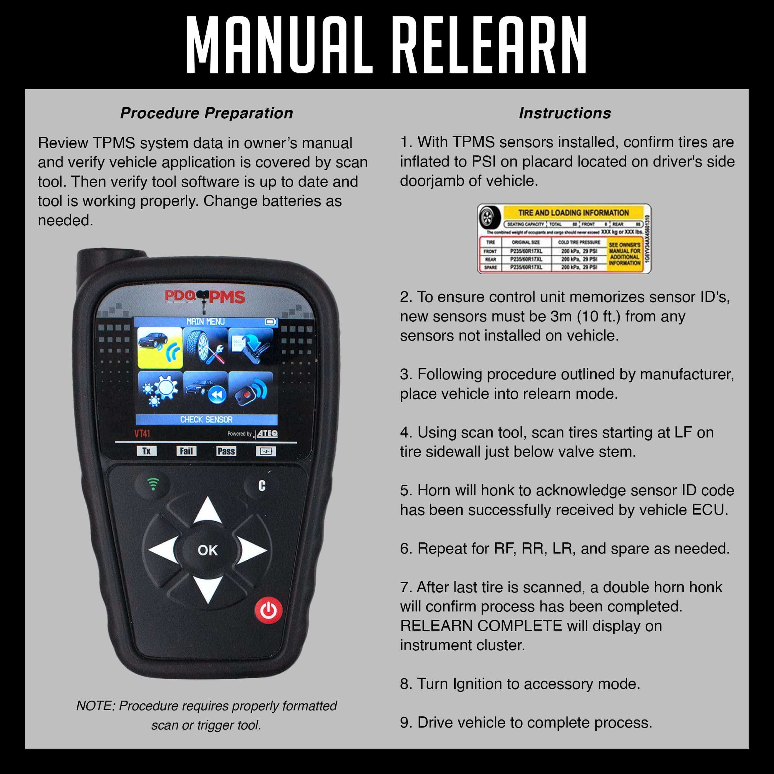 Sensor de presión de neumáticos PDQ TPMS 433 MHZ Paquete de - Imagen 3