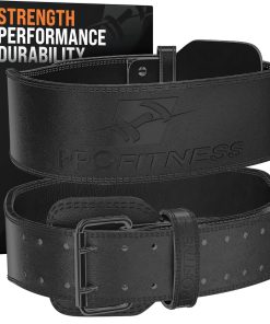 Cinturón de Levantamiento de Pesas de Cuero -Negro