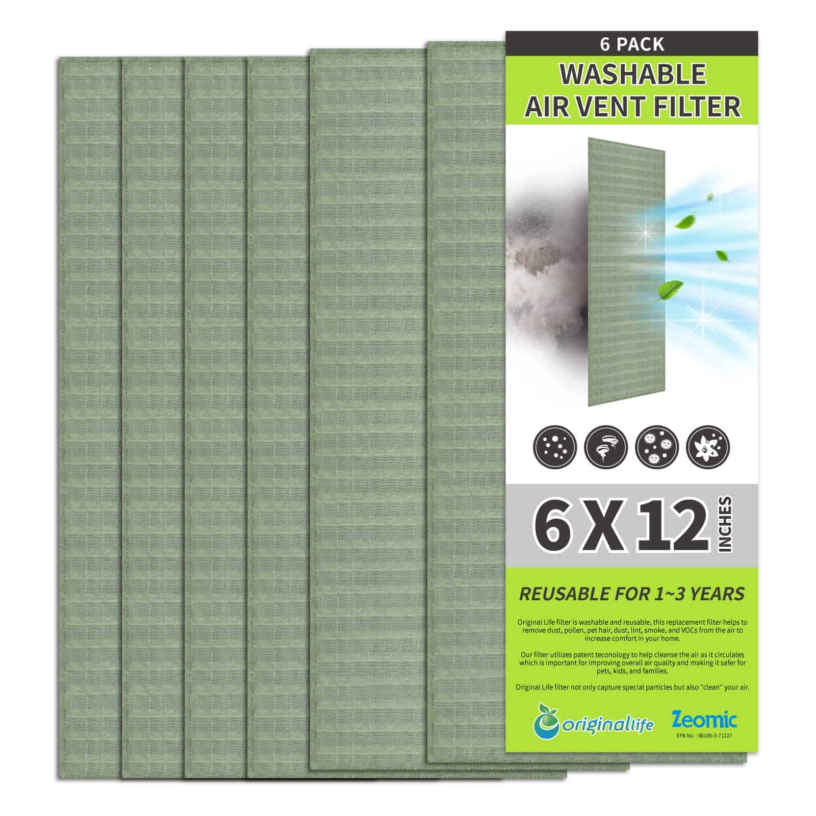 Filtro de Ventilación para Aire Lavable y Reutilizable de