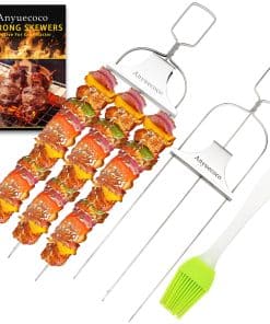 Anyuecoco Skewers for kabobs,2 PCS 14-Inch 3 Way Kabob
