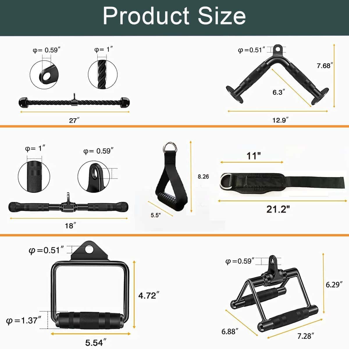 Accesorio de Extensión de Tríceps, Accesorios de Máquina de - Imagen 8