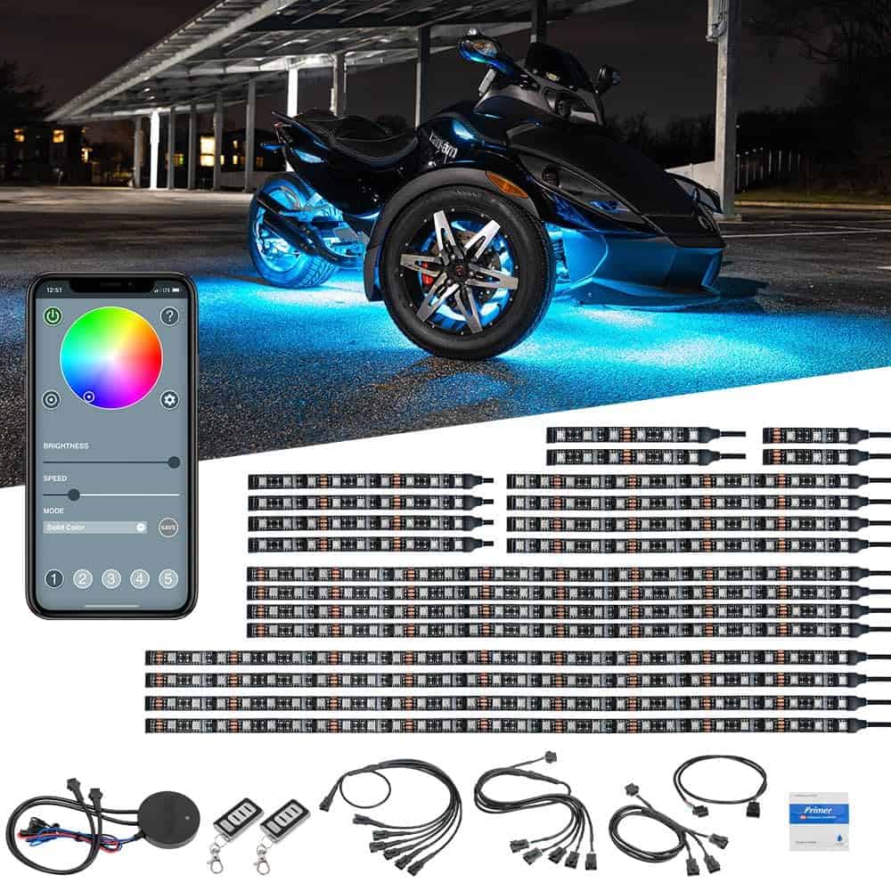 Kit de iluminación LEDGlow 38pc Bluetooth de color