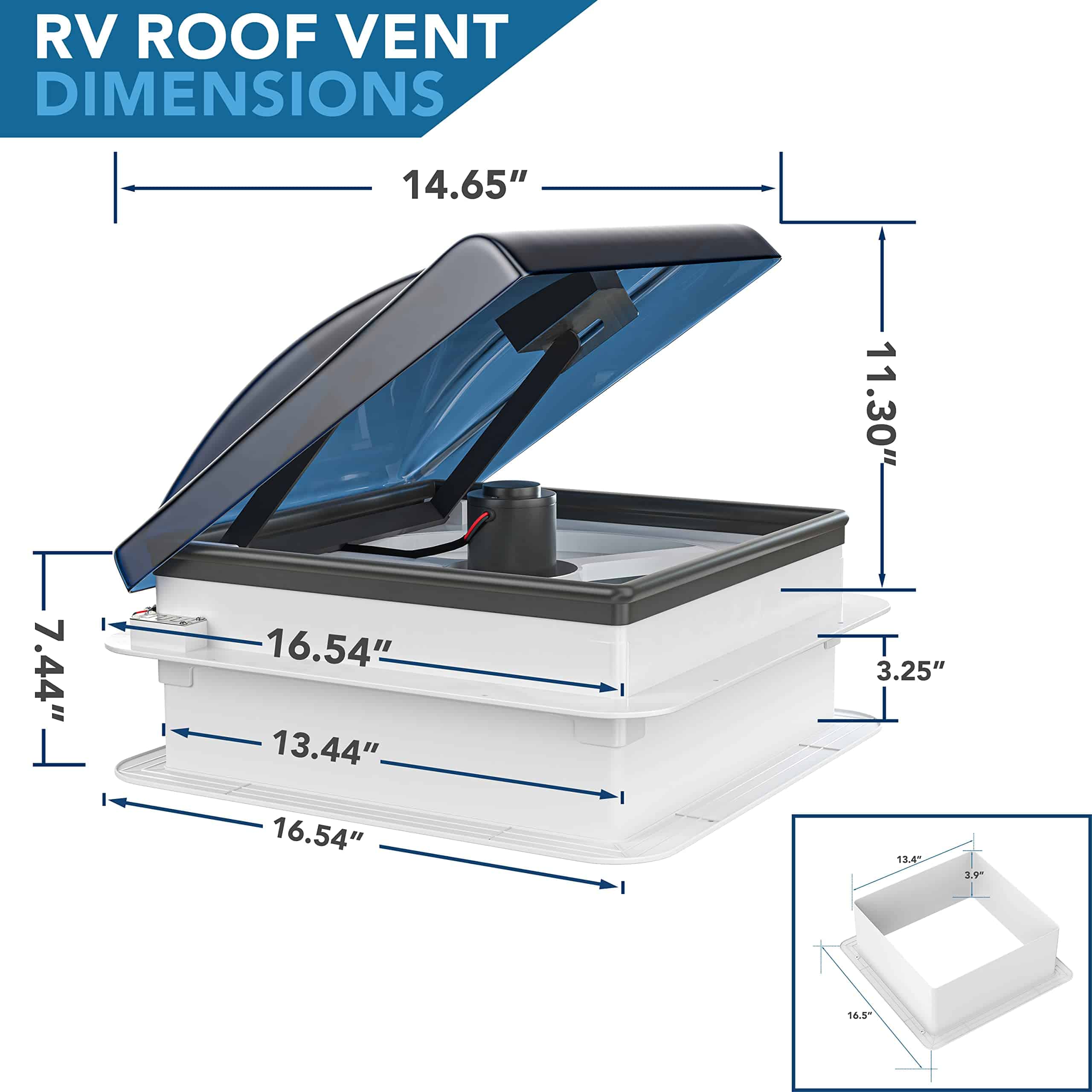 Ventilador de Techo para RV Leisure Coachworks de 14" x 14" - Imagen 3