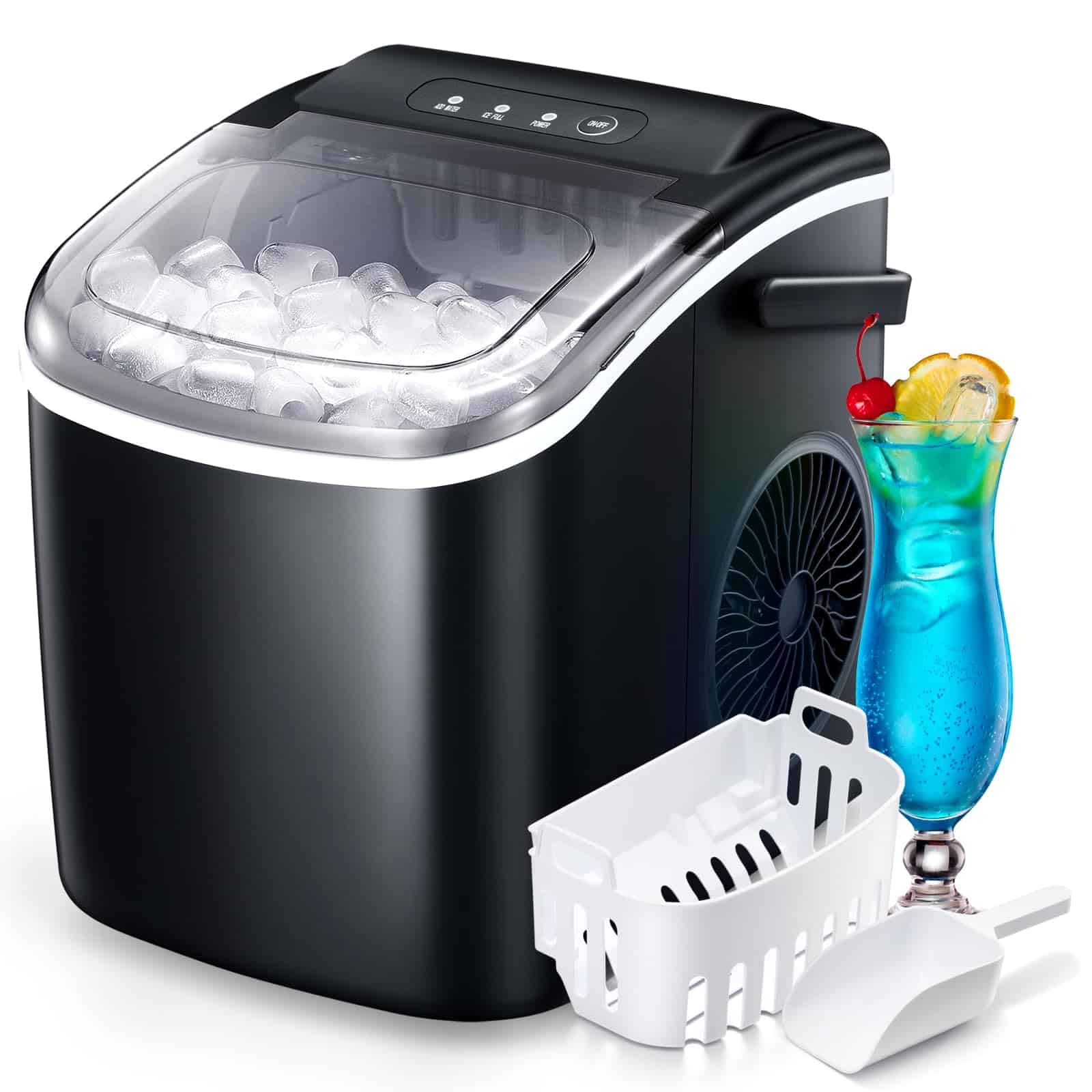 Fabricante de Hielo R.W.FLAME con Asa, 26.5 libras/24H, 9