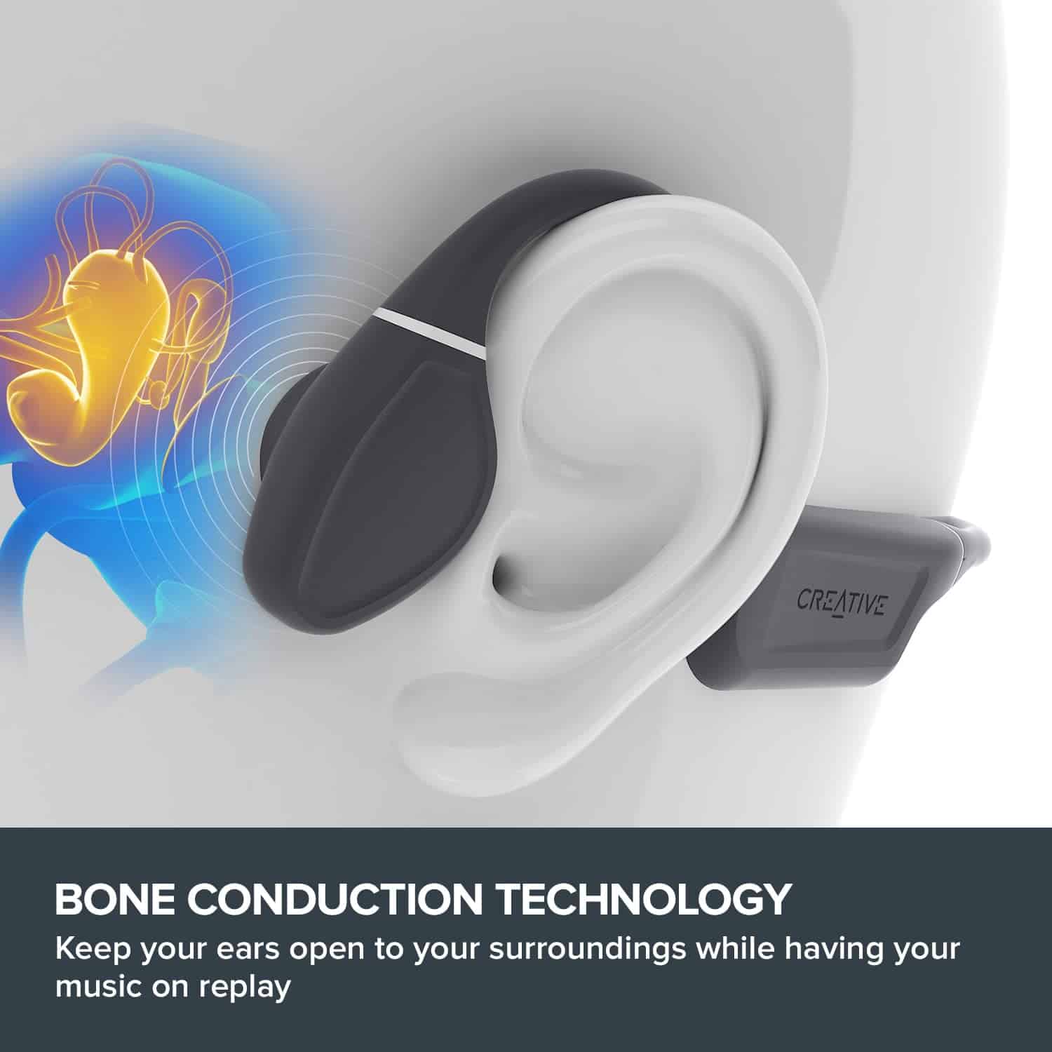 Audífonos Inalámbricos de Conducción Ósea -Gris Oscuro - Imagen 3
