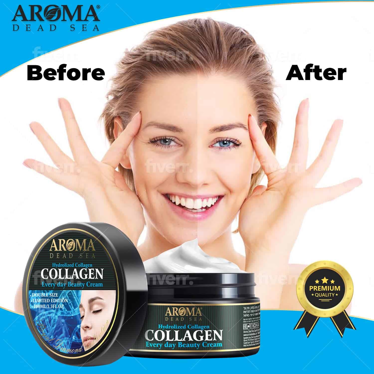 Crema Facial de Colágeno Hidrolizado AROMA DEAD SEA. - Imagen 8